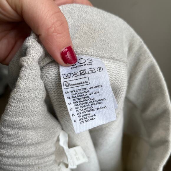 COS Linen Cotton Blend Wide Leg Cropped Shorts Minimalist Neutral Sz EUR XS - Picture 7 of 7